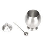Egg Shaped Condiment Container Stainless Steel with Spoon Oval Condiment Jar For Spice Sugar Kitchen Resturant