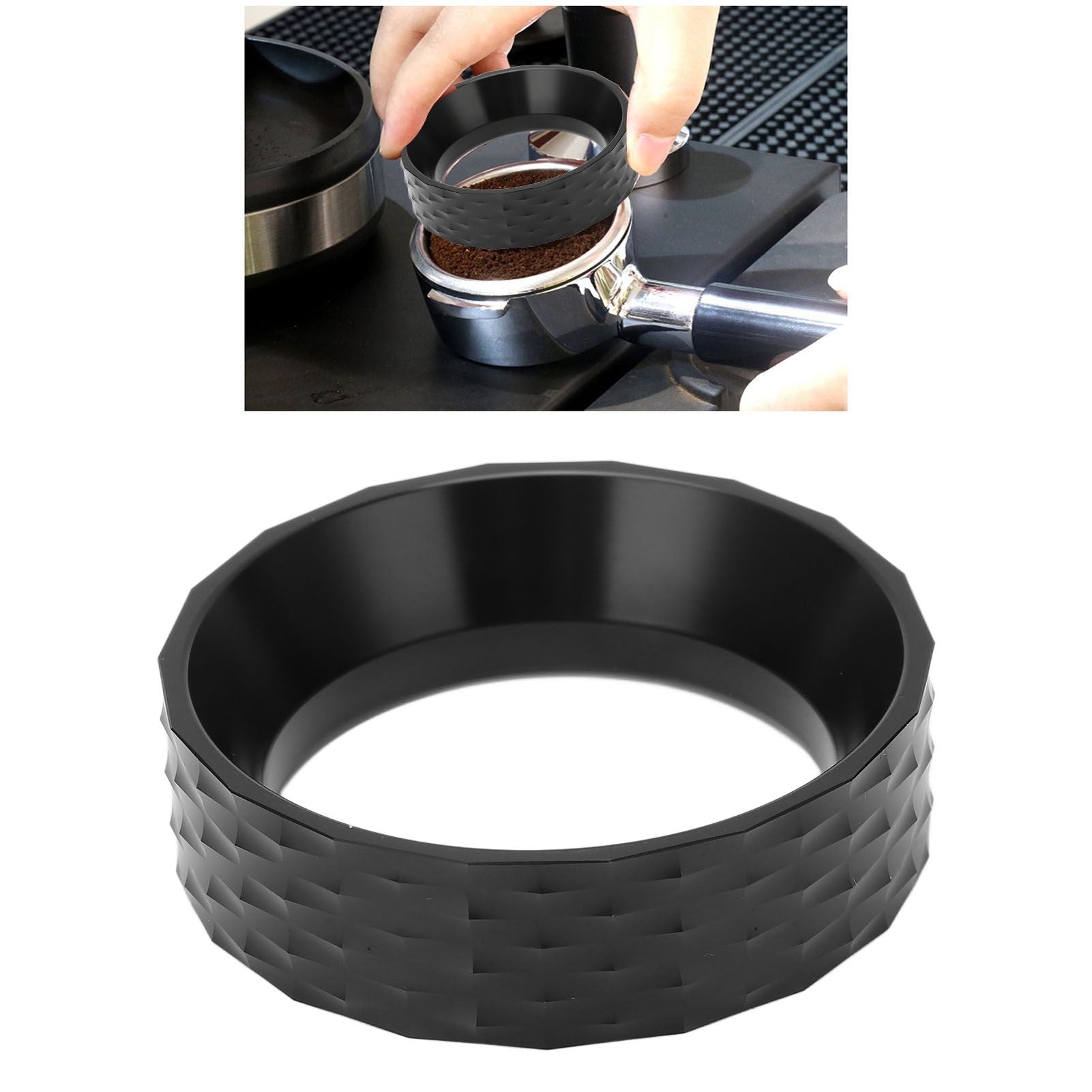Dosing Funnel Aluminum Alloy Coffee Machine Portafilter Magnetic Coffee Dosing Ring for Home Office