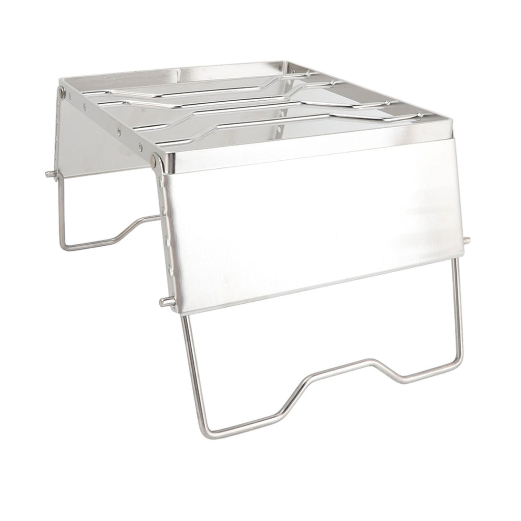 Stove Stand Rack Stainless Steel Silver Foldable Multifunctional Portable Picnic Pot Bracket for Camping Traveling