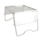 Stove Stand Rack Stainless Steel Silver Foldable Multifunctional Portable Picnic Pot Bracket for Camping Traveling