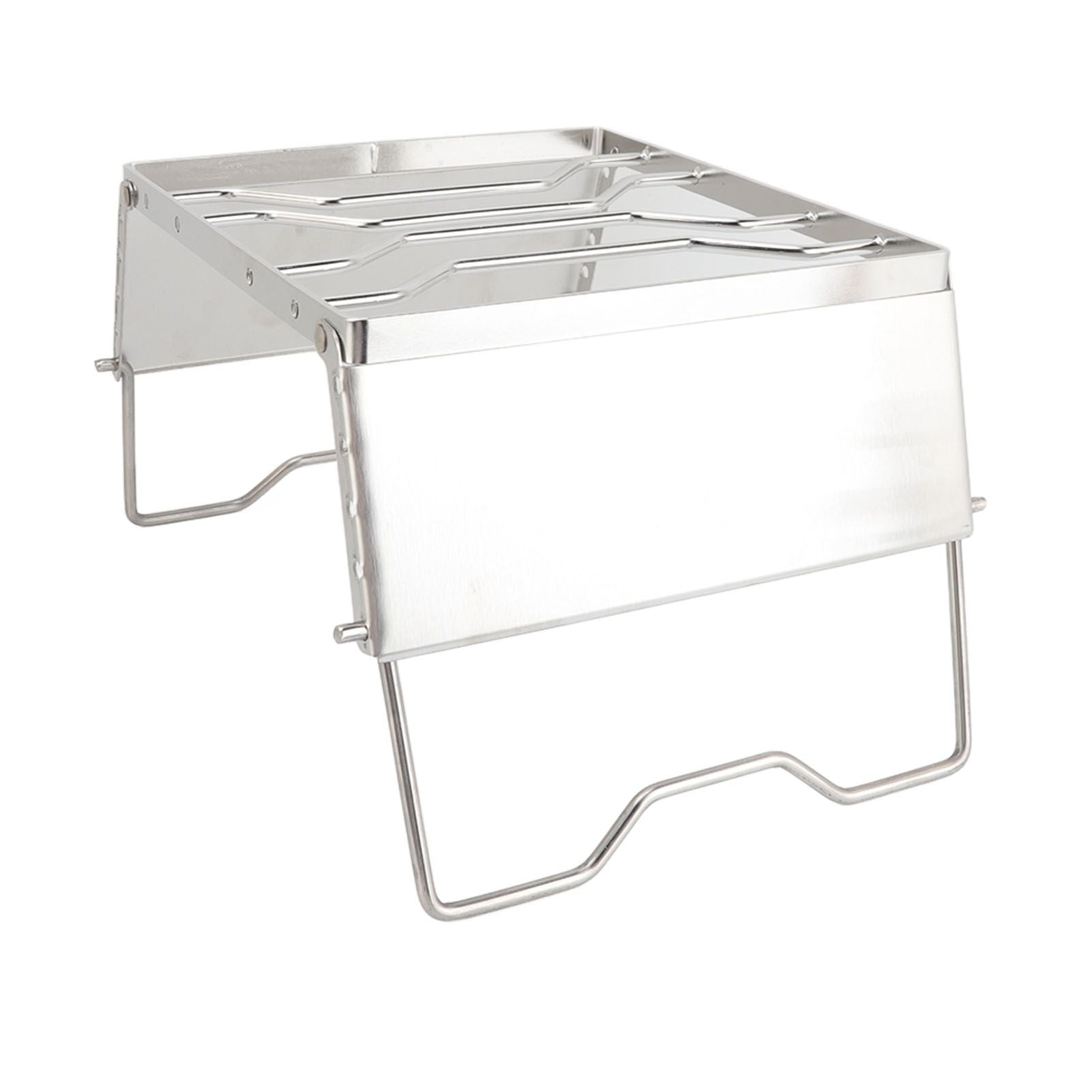 Stove Stand Rack Stainless Steel Silver Foldable Multifunctional Portable Picnic Pot Bracket for Camping Traveling