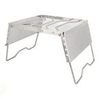 Stove Stand Rack Stainless Steel Silver Foldable Multifunctional Portable Picnic Pot Bracket for Camping Traveling