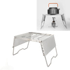 Stove Stand Rack Stainless Steel Silver Foldable Multifunctional Portable Picnic Pot Bracket for Camping Traveling