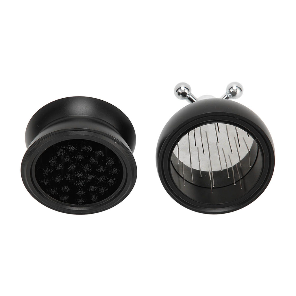 Adjustable Coffee Distributor Food Grade Metal Rotating Handle Fixed Cover 22 Needles Coffee Powder Distributor Black 53mm