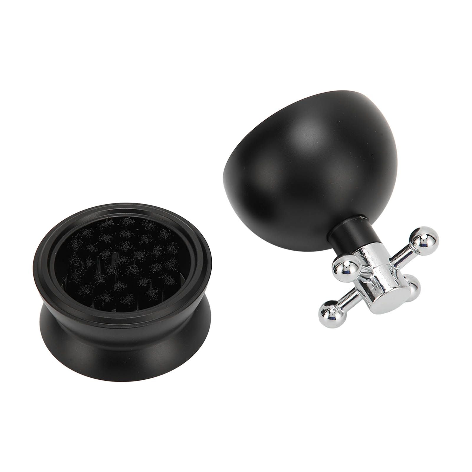 Adjustable Coffee Distributor Food Grade Metal Rotating Handle Fixed Cover 22 Needles Coffee Powder Distributor Black 53mm