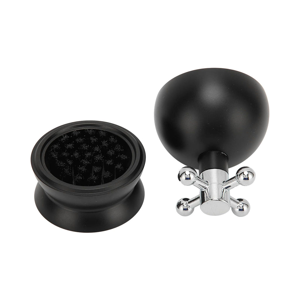 Adjustable Coffee Distributor Food Grade Metal Rotating Handle Fixed Cover 22 Needles Coffee Powder Distributor Black 53mm