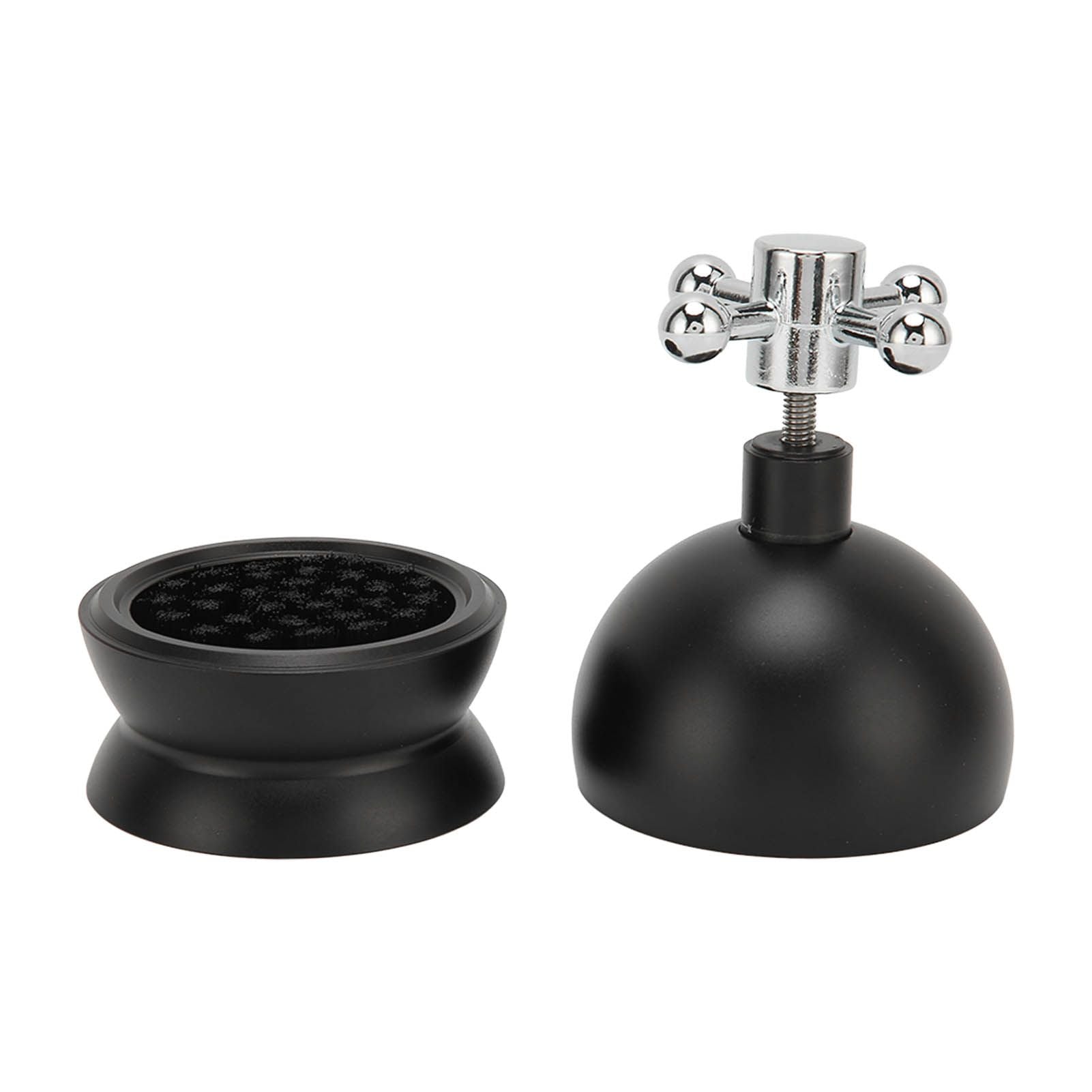 Adjustable Coffee Distributor Food Grade Metal Rotating Handle Fixed Cover 22 Needles Coffee Powder Distributor Black 53mm