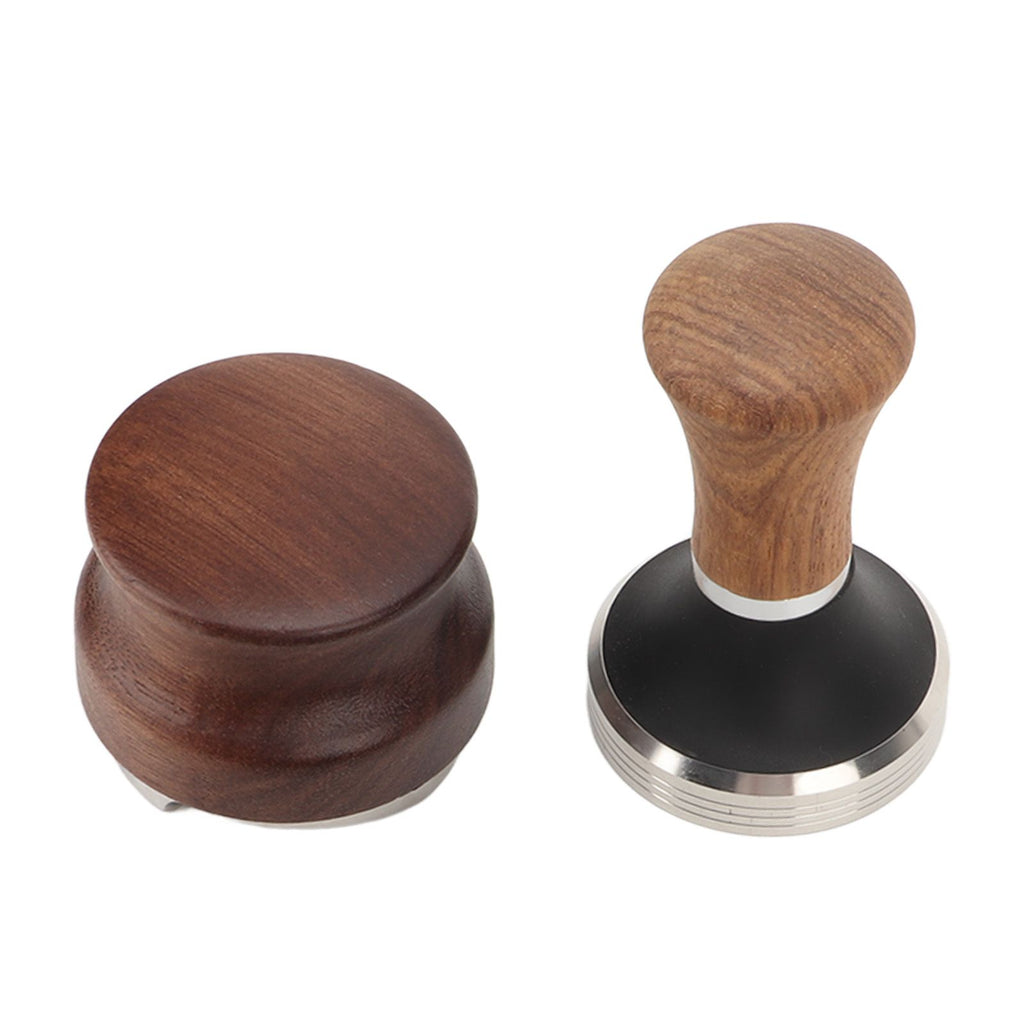 3pcs Coffee Tamper Holder Walnut Wood Rubber Stainless Steel Boat Shaped Distributor Rack Coffee Accessories For 51/53mm Base 51mm Tamper 51mm Distributor