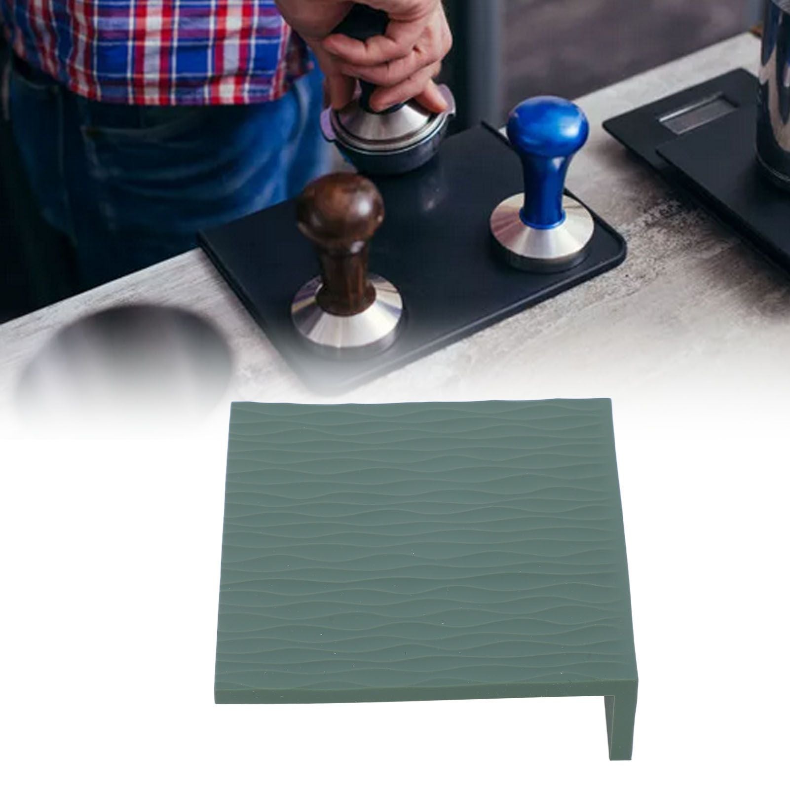 Anti Slip Coffee Tamping Mat Food Grade Silicone Tamper Mat for Home Kitchen Bar Coffee Shop Green