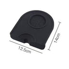 Coffee Press Pad Food Grade Silicone Odorless Double Groove Coffee Tamper Mat for Home Cafe Black S 14x12.5x0.6/5.5x4.9x0.24in