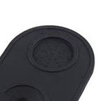 Coffee Press Pad Food Grade Silicone Odorless Double Groove Coffee Tamper Mat for Home Cafe Black S 14x12.5x0.6/5.5x4.9x0.24in