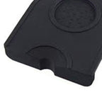 Coffee Press Pad Food Grade Silicone Odorless Double Groove Coffee Tamper Mat for Home Cafe Black S 14x12.5x0.6/5.5x4.9x0.24in