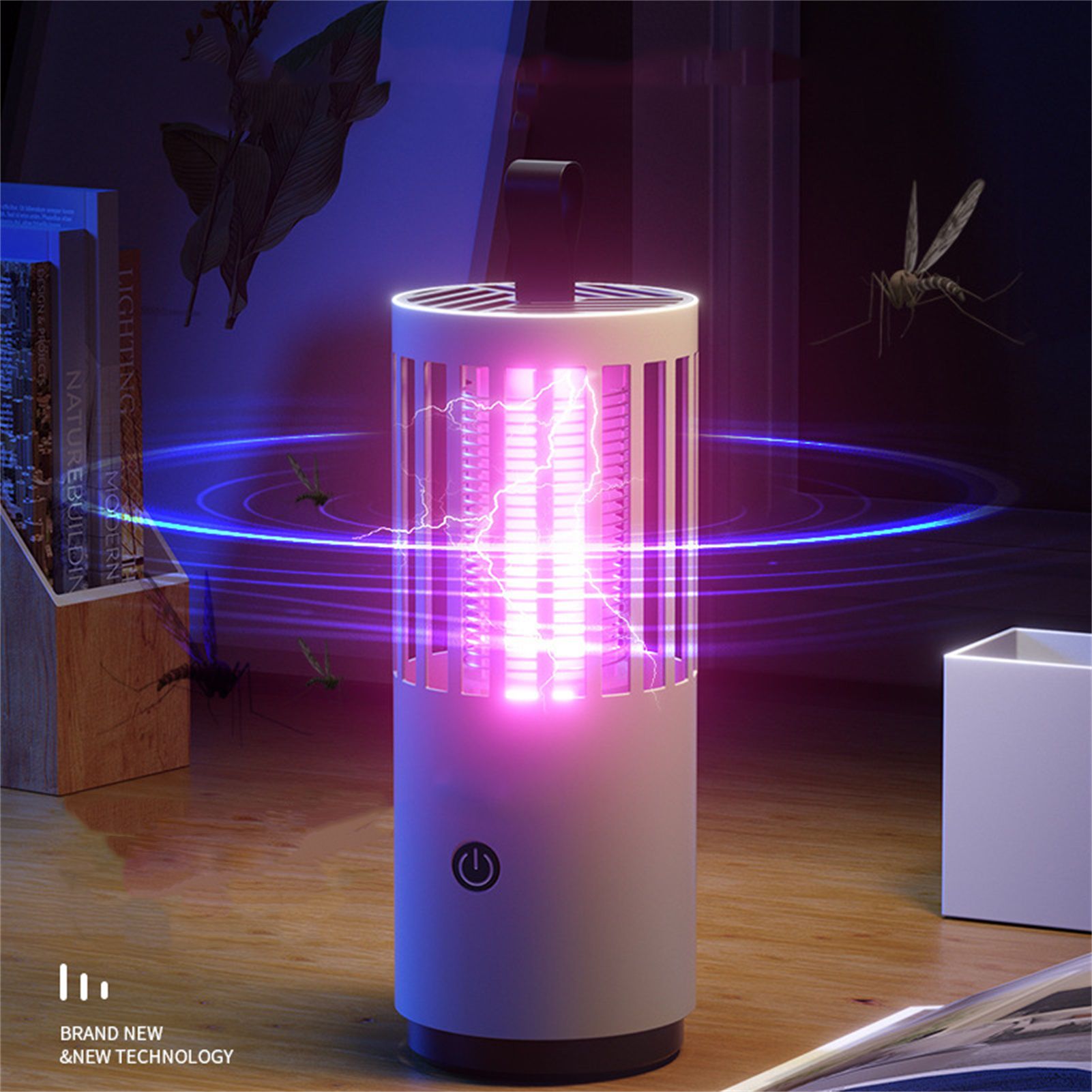 Mosquito Killing Lamp Electric Shock Strong Suction USB Rechargeable Mosquito Trap Lamp Zapping Light for Indoor Outdoor Rechargeable (Electric Shock and Strong Suction to Kill Mosquitoes) USB