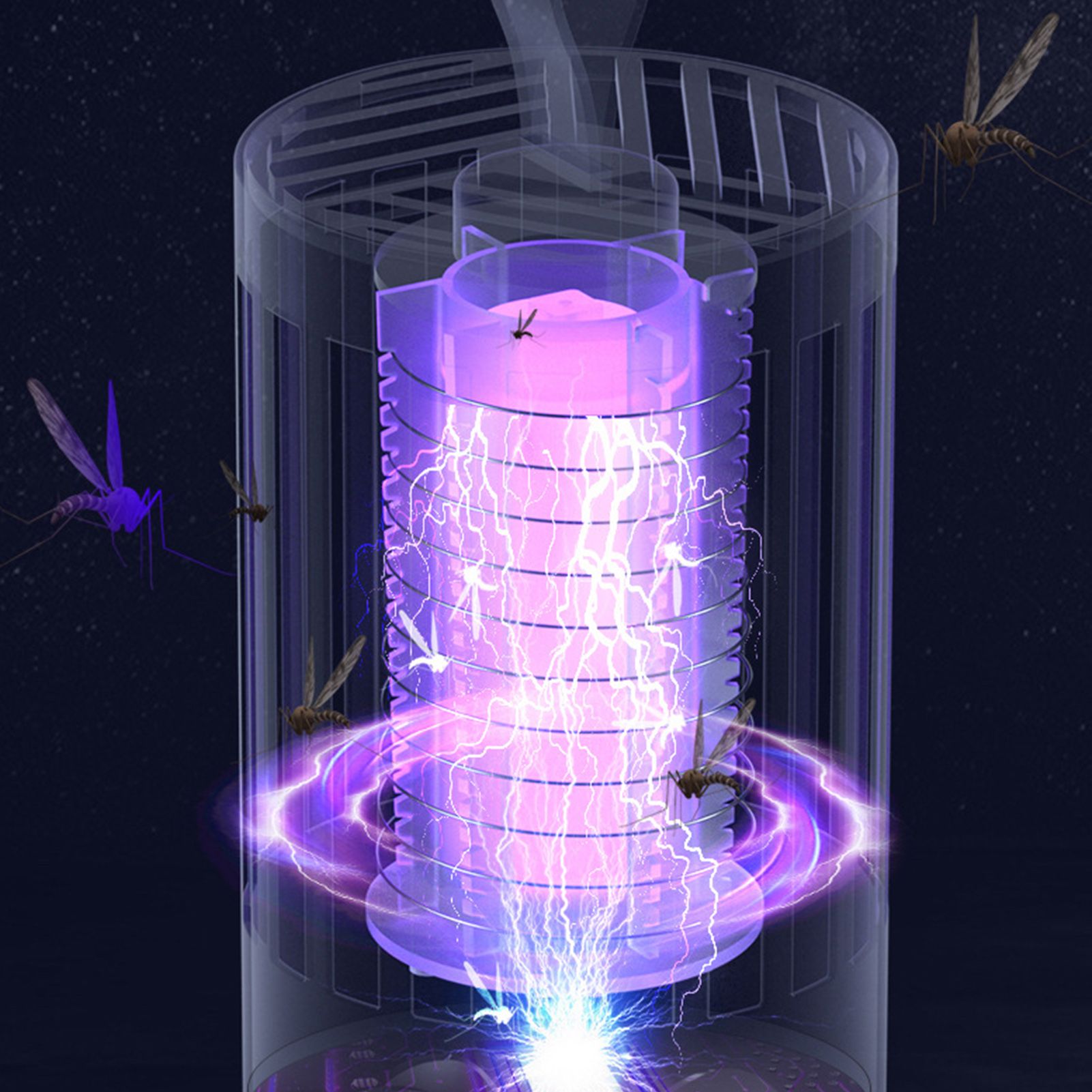Mosquito Killing Lamp Electric Shock Strong Suction USB Rechargeable Mosquito Trap Lamp Zapping Light for Indoor Outdoor Rechargeable (Electric Shock and Strong Suction to Kill Mosquitoes) USB