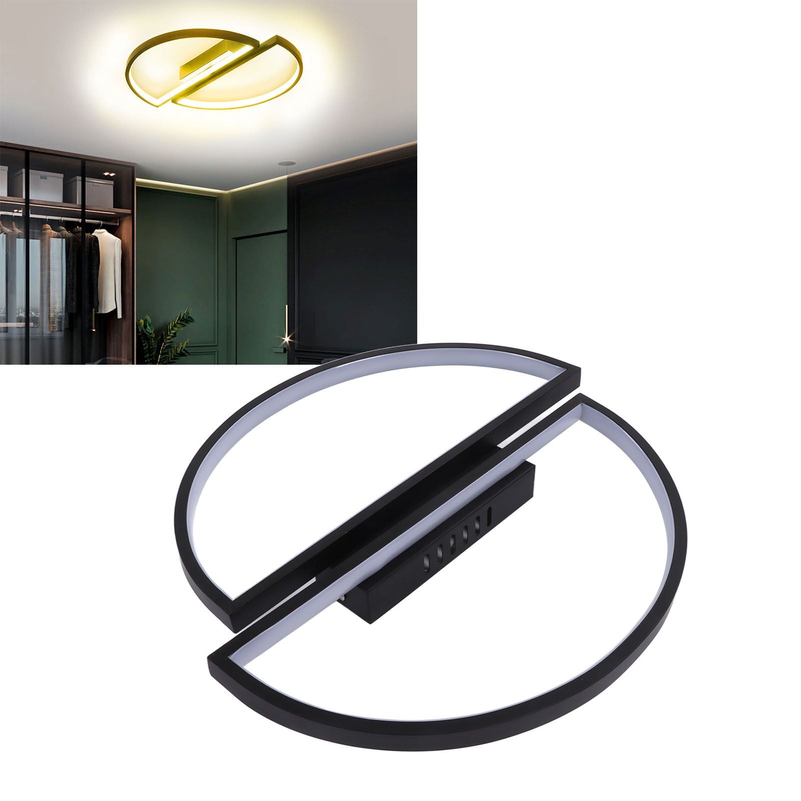 Semicircle Ceiling Light Semicircle Design Simple Style Warm Light Durable Metal LED Ceiling Light for Bedroom Kitchen