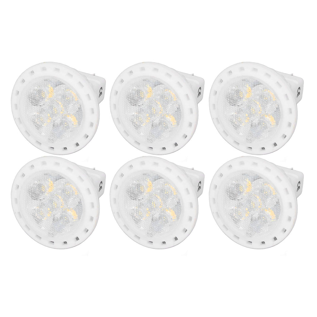 6pcs Brightness Dimming LED Spot Light Bulbs 360LM MR11 LED Landscape Track Light with Ceramic GU4 Base 110V 4W Warm Light 3000K