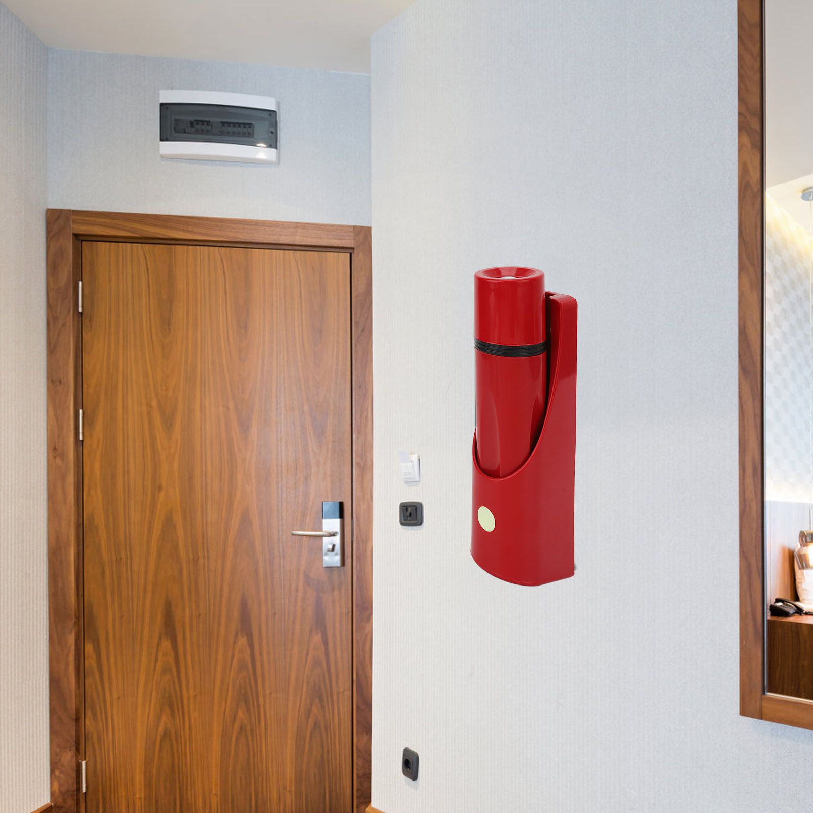 LED Flashlight Wall Mounted High Brightness Battery Powered Small Emergency Flashlight for Hotel Home Red