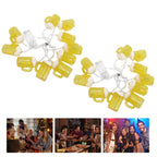 2pcs Beer String Lights 6.5ft 10LED Holiday Party Decorative String Lights for Indoor Outdoor