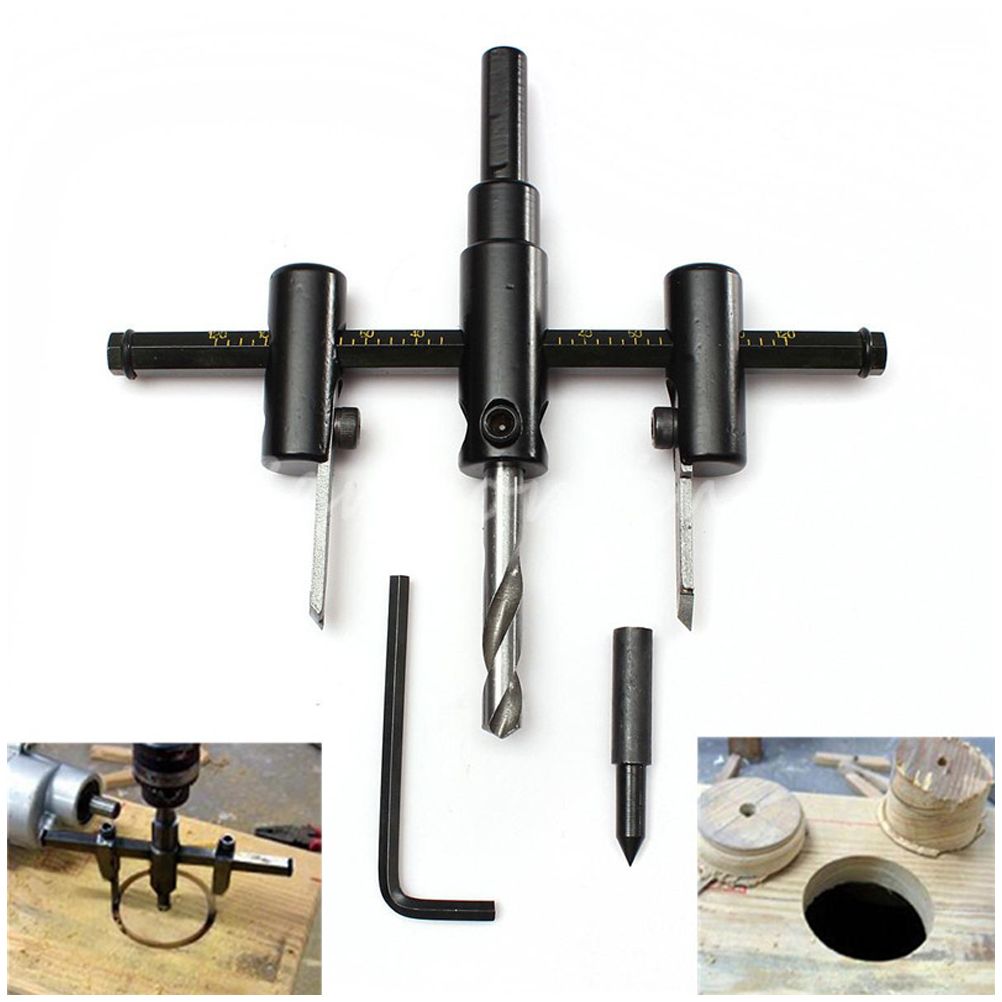30-120mm Woodworking Opener Adjust Wood Circle Hole Saw Cutter Kit