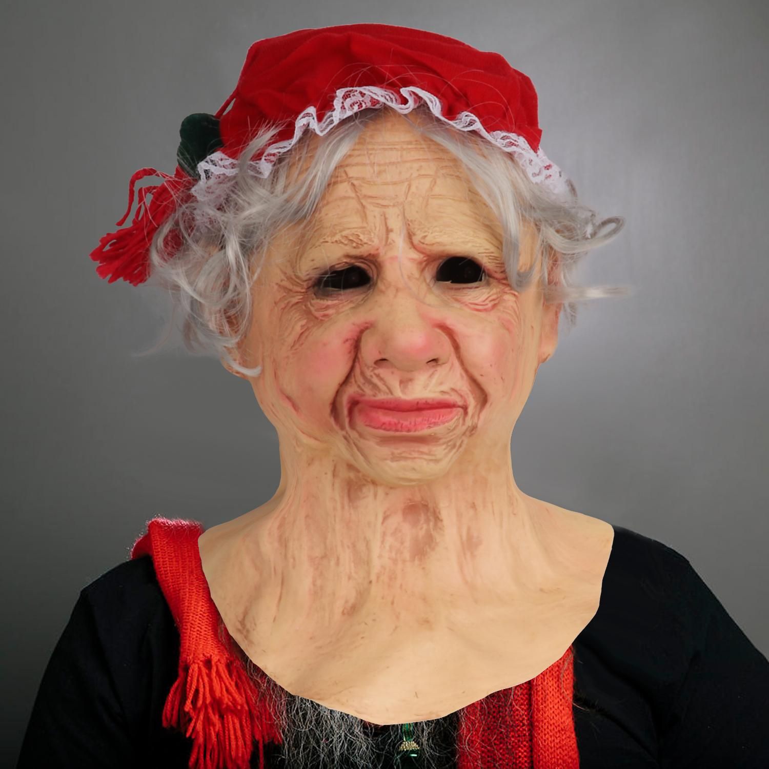 Grandma Christmas Headgear Christmas Headdress Decoration Holiday Soft Latex Adult Headgear Xmas Gifts Party Cospaly Props