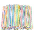 100PCS Disposable Drinking Straws Flexible Plastic Straws Practical Soy Milk Straw for Home Party Activity