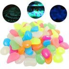 100PCS Luminous Pebbles DIY Decorative Luminous Stones Decorative Stones for Yard and Walkways Decor