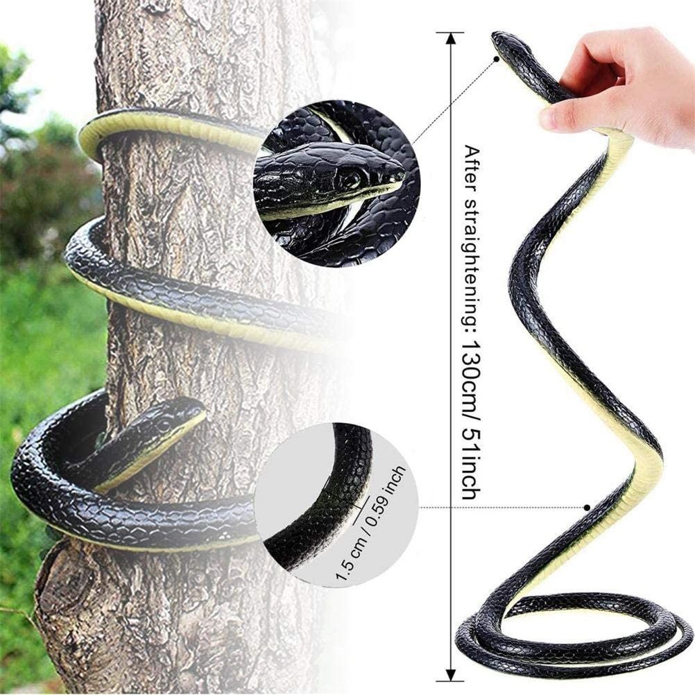 Long Realistic Garden Rubber Snake Fake Snakes for Fool's Day Halloween Novelty Toy