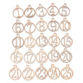 25pcs Christmas Calendar Tags 1-25 Wooden Christmas Advent Calendar Gift Tags Home Party Christmas Advent Calendar