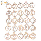 25pcs Christmas Calendar Tags 1-25 Wooden Christmas Advent Calendar Gift Tags Home Party Christmas Advent Calendar