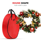 91x20cm Household Christmas Wreath Storage Bag with Handle Waterproof Dustproof Xmas Wreath Organizer