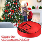 91x20cm Household Christmas Wreath Storage Bag with Handle Waterproof Dustproof Xmas Wreath Organizer