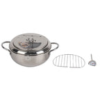 Stainless Steel Deep Frying Pan Japanese Tempura Fryer with Thermometer Control Non Stick Frying Pan for Kitchen