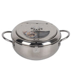 Stainless Steel Deep Frying Pan Japanese Tempura Fryer with Thermometer Control Non Stick Frying Pan for Kitchen