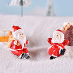 12PCS Christmas Miniature Figurines Santa Claus Tabletop Figurines Resin Gardening Props Christmas Gifts for Kids Friends