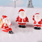 12PCS Christmas Miniature Figurines Santa Claus Tabletop Figurines Resin Gardening Props Christmas Gifts for Kids Friends