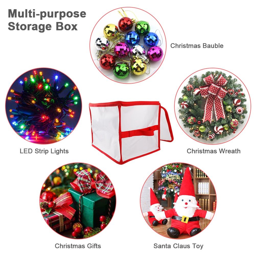 Transparent Storage Organizer Case for Storing Xmas LED Lights Garlands Christmas Tree Decorations