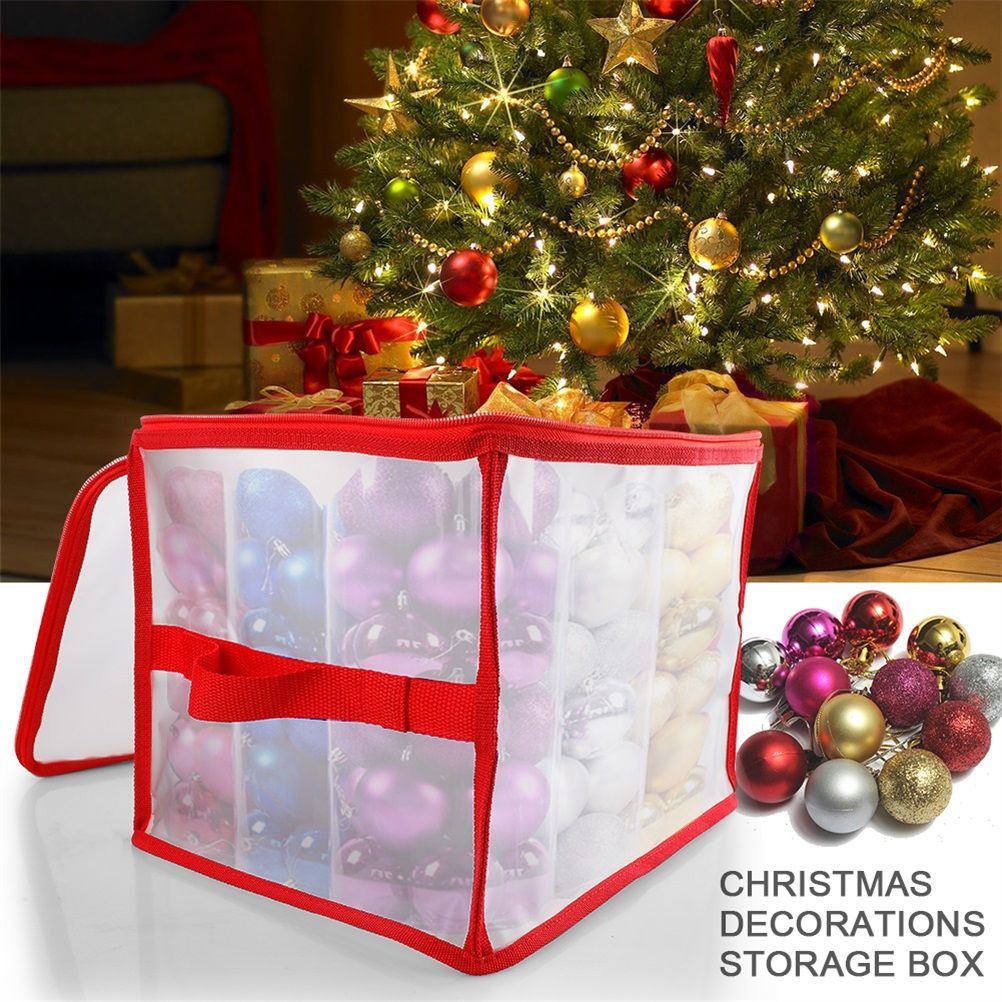 Transparent Storage Organizer Case for Storing Xmas LED Lights Garlands Christmas Tree Decorations