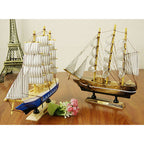 24CM Wooden Sailboat Model Nautical Decoration Theme Gift Home Office