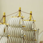 24CM Wooden Sailboat Model Nautical Decoration Theme Gift Home Office