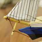 24CM Wooden Sailboat Model Nautical Decoration Theme Gift Home Office