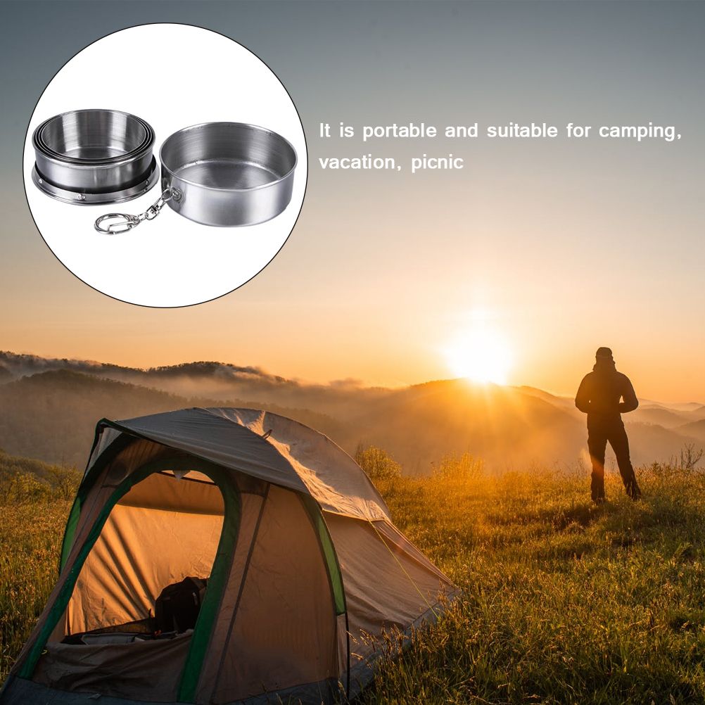 240ml Portable Retractable Water Cup Stainless Steel Wine Folding Cup Mini Glass Telescopic Folded Mug