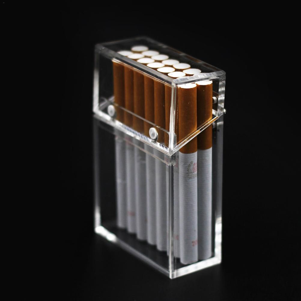 Acrylic Transparent Cigarette Case Thick Portable Lighter Package Storage Box Cigarette Case