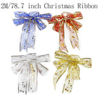 4 Rolls 2m Organza Ribbon Bling Star Printed Ribbons for Wedding Gift Package Christmas Decoration