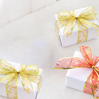 4 Rolls 2m Organza Ribbon Bling Star Printed Ribbons for Wedding Gift Package Christmas Decoration