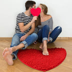 Red Heart Shape Rug Valentine Decorative Mat Durable Area Rug Pad Home Doormats for Bathroom Door Bedroom