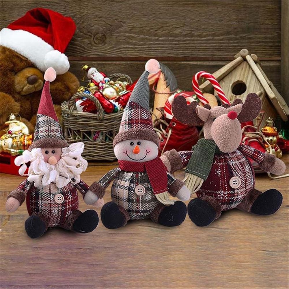 Fashion Cute Santa Snowman Deer Shaped Doll Christmas Doll Christmas Tree Hanging Ornament
