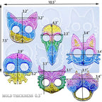 DIY Knuckles Keychain Resin Mold Head Bone Cat Paw Print Raven Owl Dog Silicone Epoxy Casting Mold for DIY Art Craft