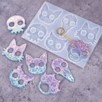 DIY Knuckles Keychain Resin Mold Head Bone Cat Paw Print Raven Owl Dog Silicone Epoxy Casting Mold for DIY Art Craft