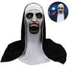 Halloween Nun Horror Mask Cosplay Scary Latex Masks With Headscarf Full Face Helmet Halloween Party Props