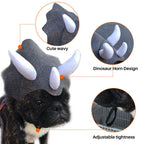 Pet Headwear Triceratops Pet Hat Funny Pet Clothes Dog Cat Dress Up Party Apparel Clothing Cosplay Cute Horn Headdress